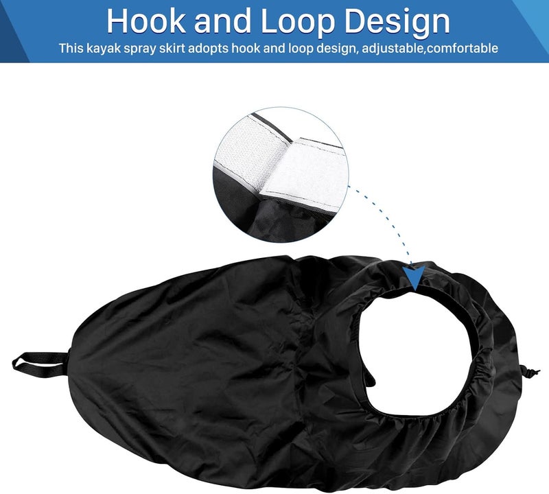 ZERONE Adjustable Nylon Kayak Spray Skirt,Kayak Cockpit Cover Kayak Spray Skirt Waterproof Cover Water Sports Accessory - Image 4